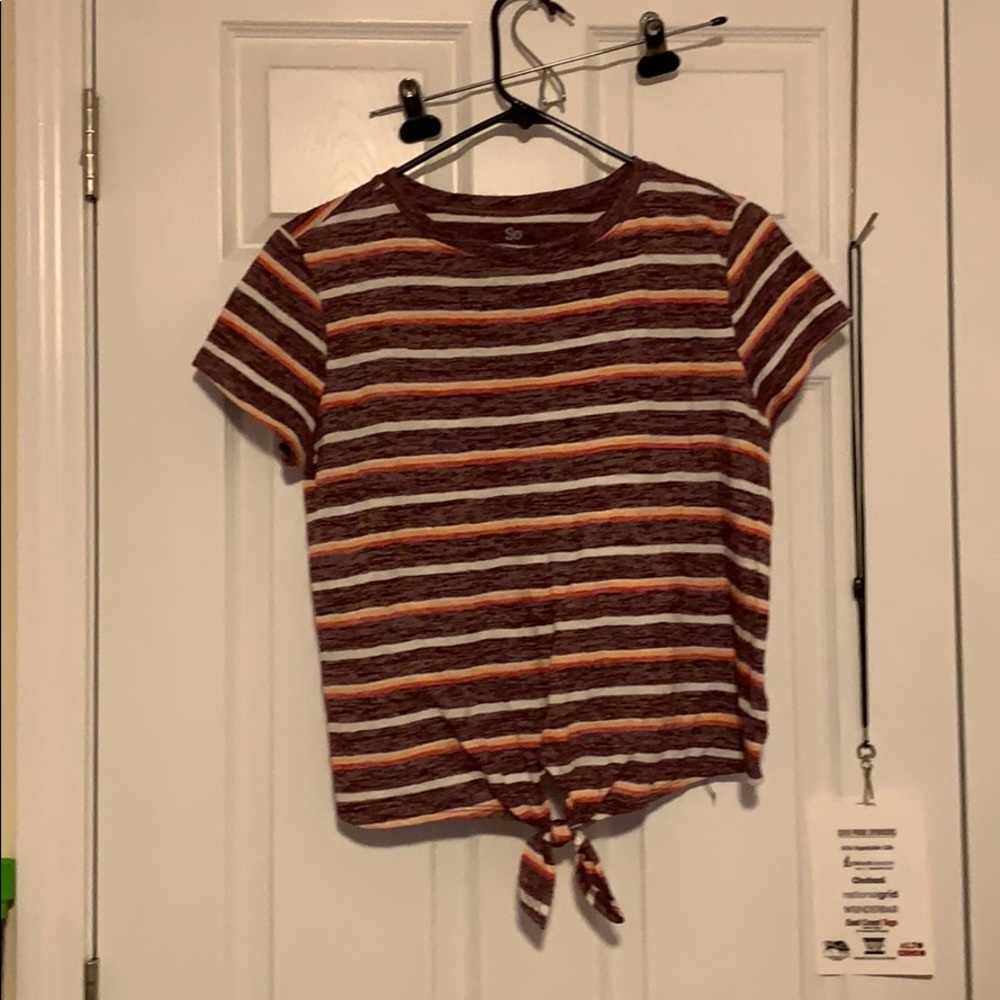 Red stripped crop top